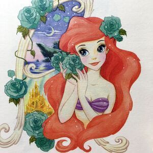 Disney Princess Calender Ariel Belle Watercolor 70s Heroine Manga Vintage 2005